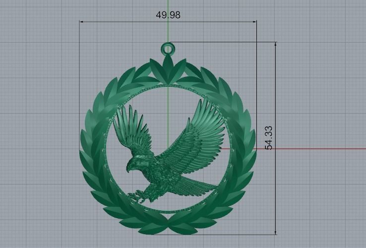 Eagle pendant Model 3622 3D print model_6