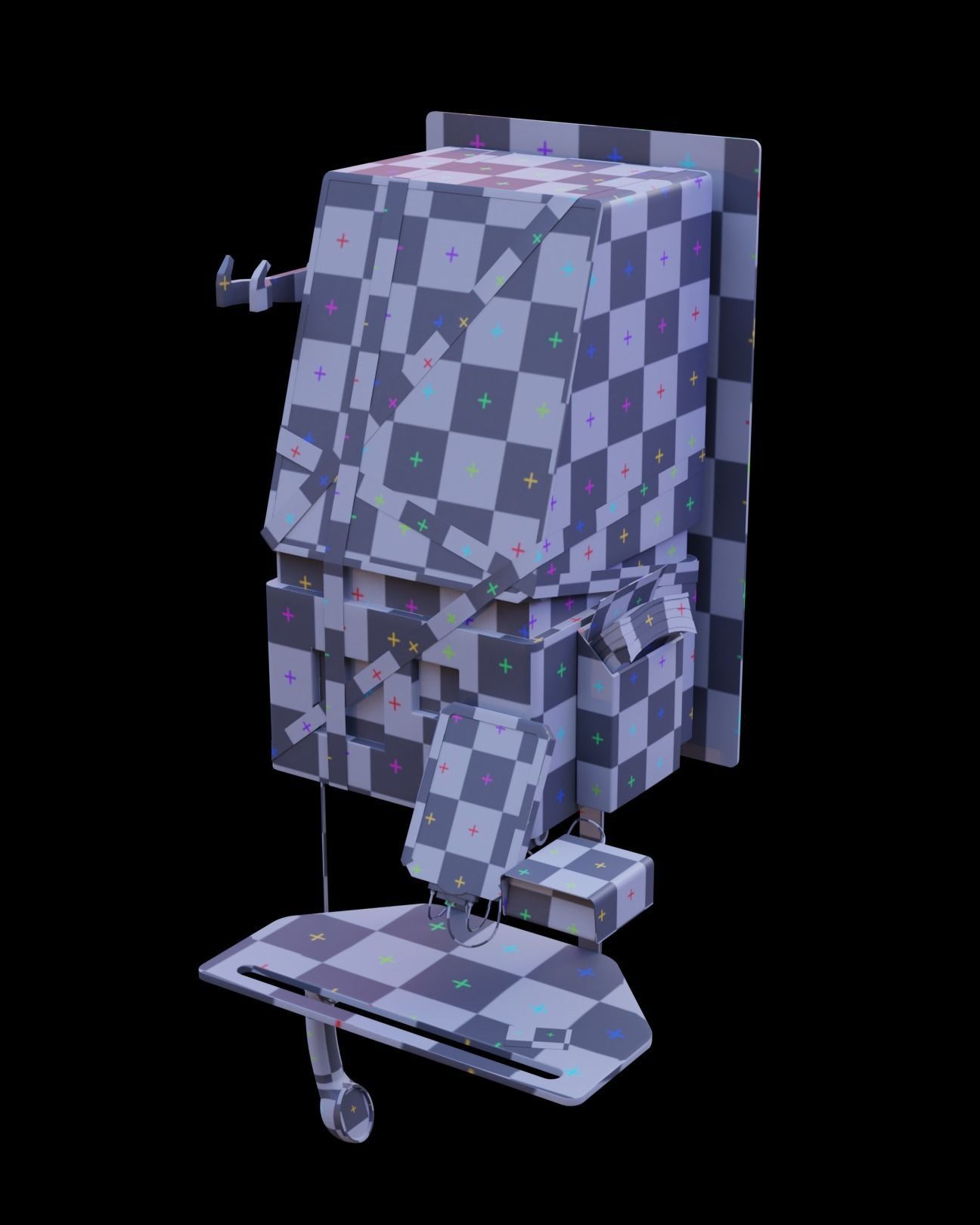 Cyberpunk Phone Cabin Low-poly 3D model_6