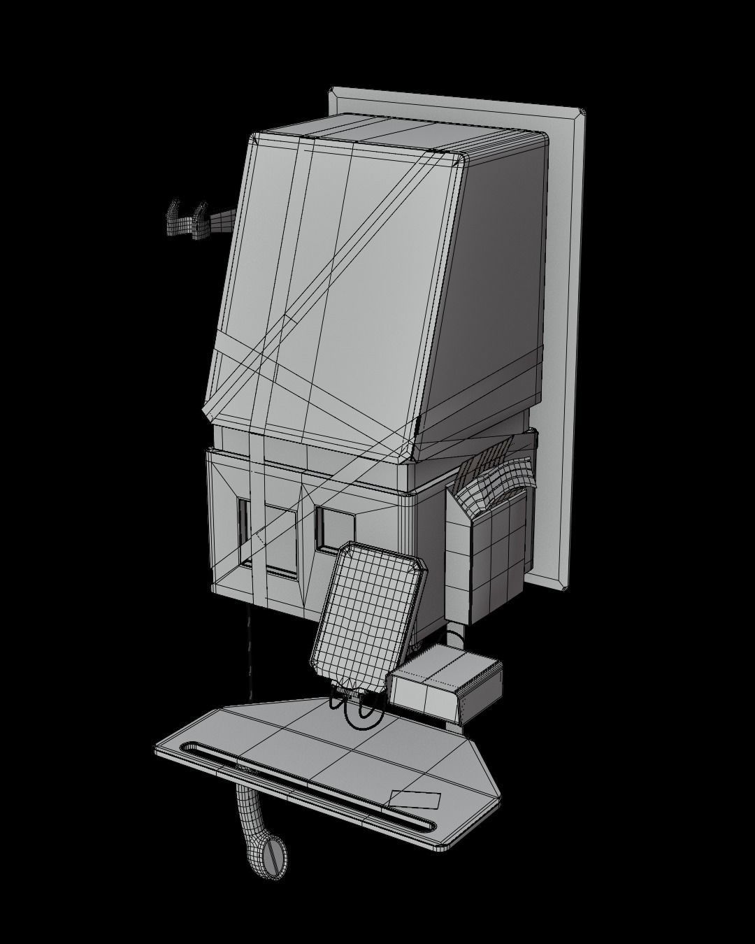 Cyberpunk Phone Cabin Low-poly 3D model_5