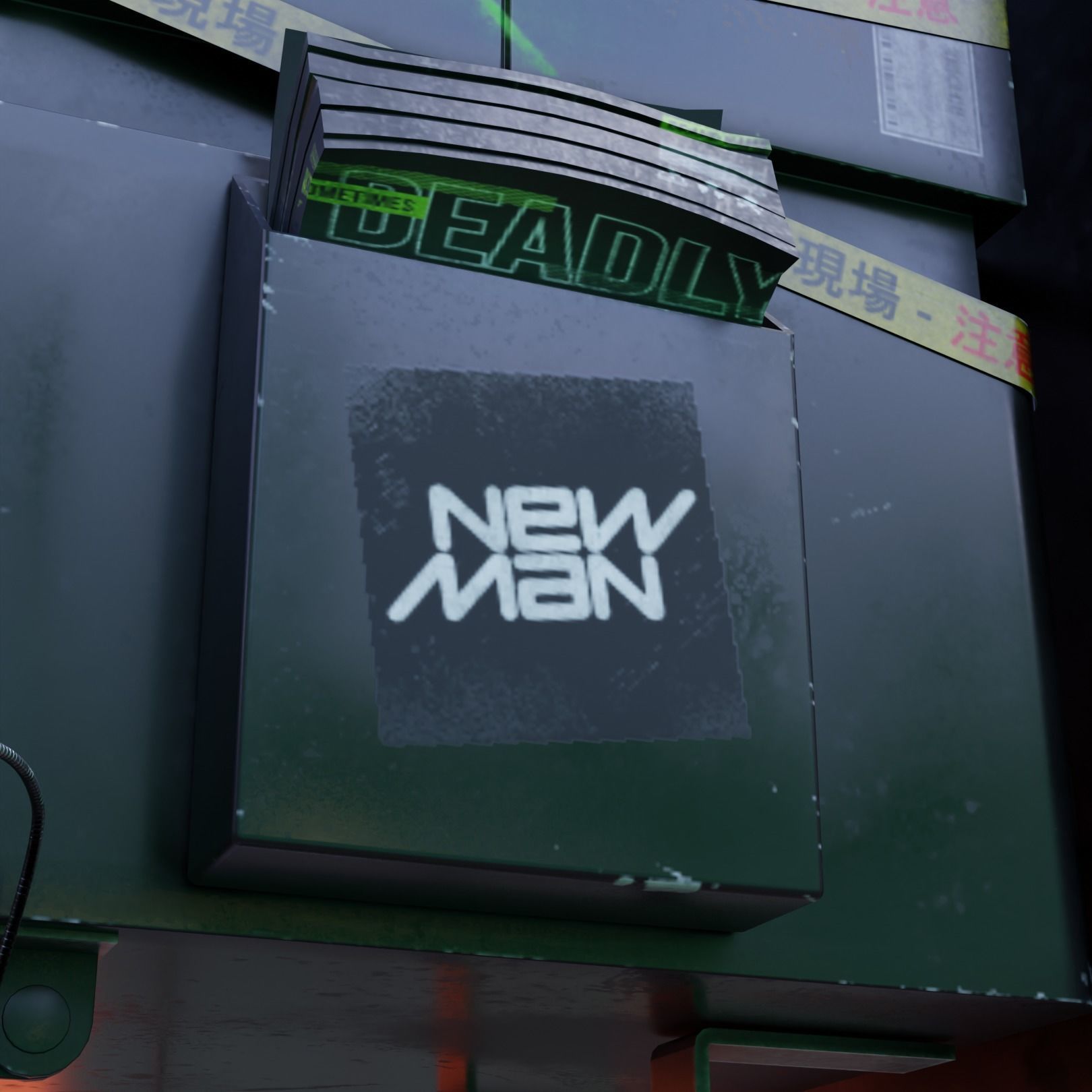 Cyberpunk Phone Cabin Low-poly 3D model_8