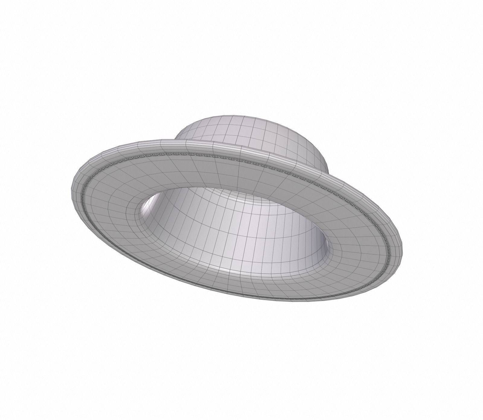 Brown felt hat  3D model_8