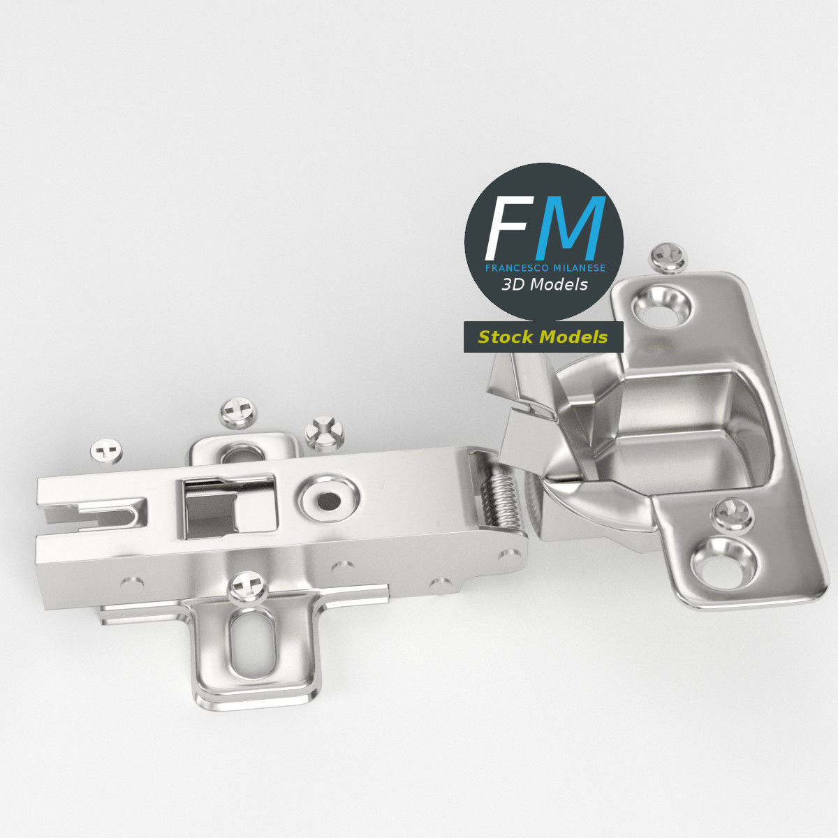 Cabinet hinge 3D model_2