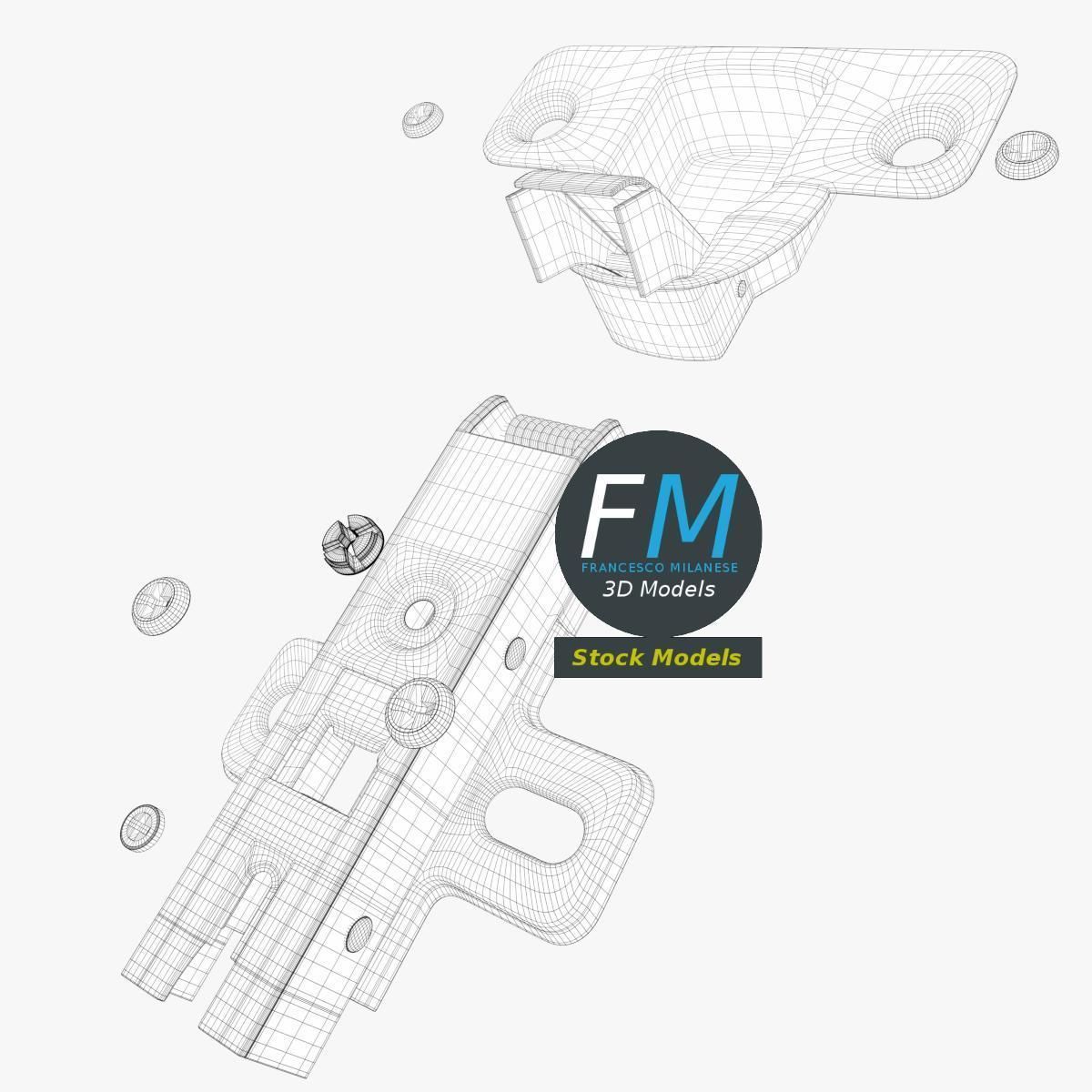 Cabinet hinge 3D model_8