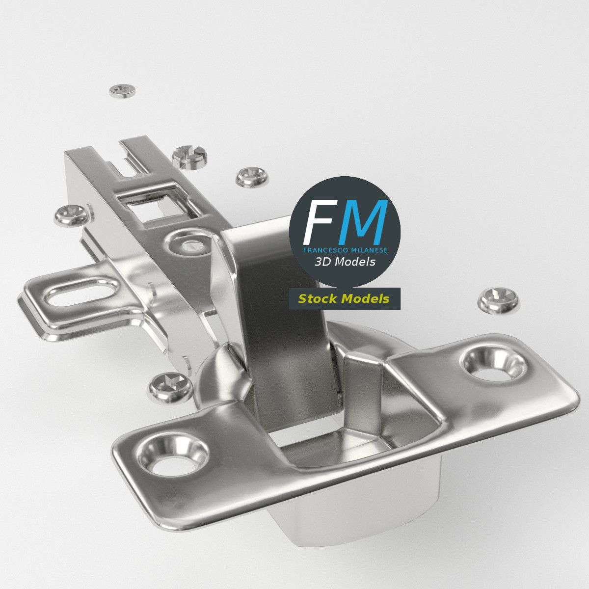 Cabinet hinge 3D model_5