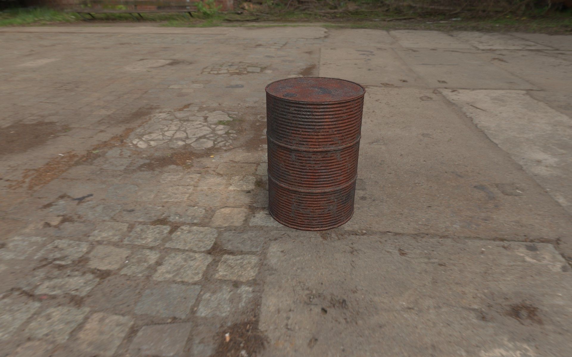 Rusty Barrel Style 1 Low-poly 3D model_3