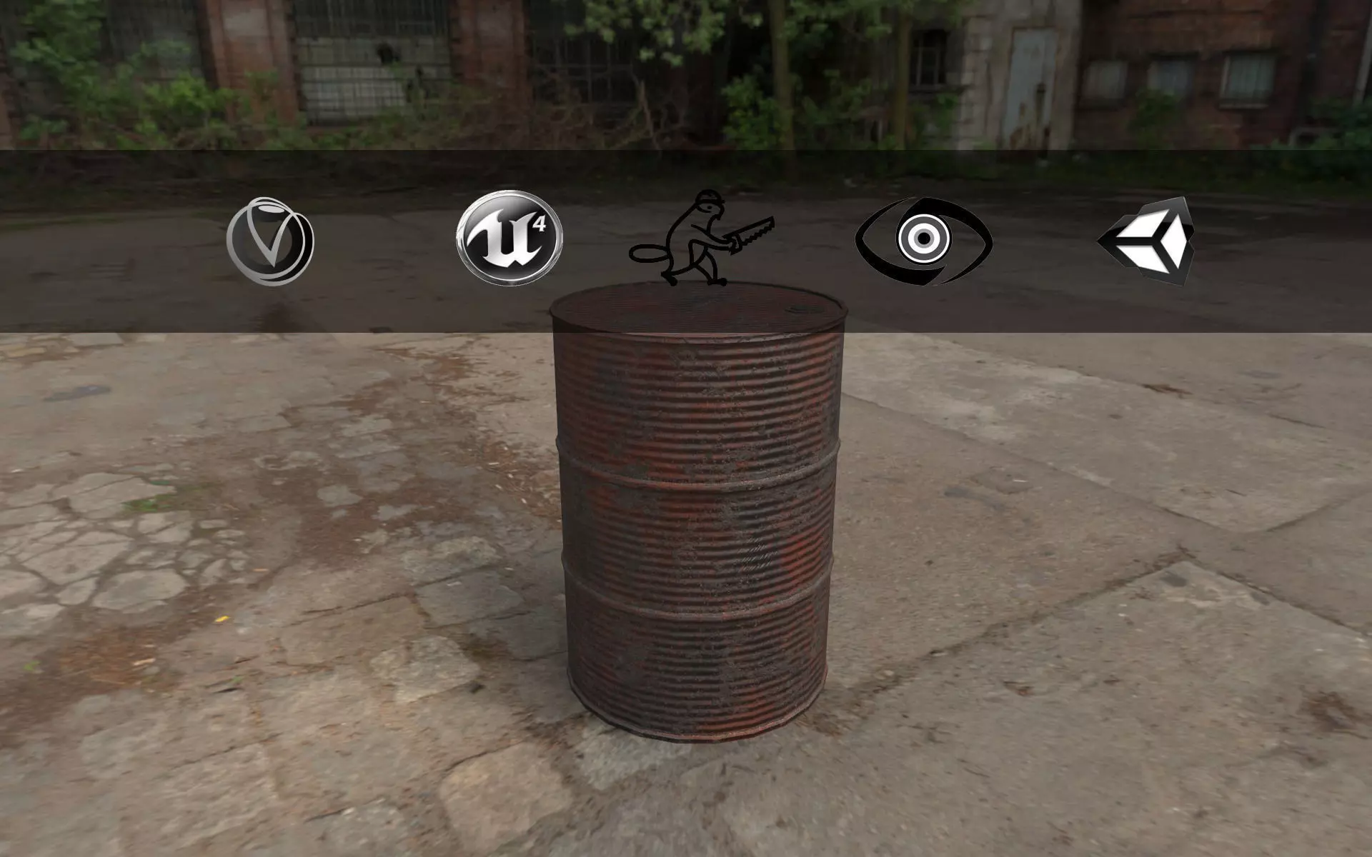 Rusty Barrel Style 1 Low-poly 3D model_0