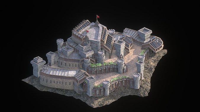 Procedural Medieval Castle and Castle Generator Blender City  Low-poly 3D model 7