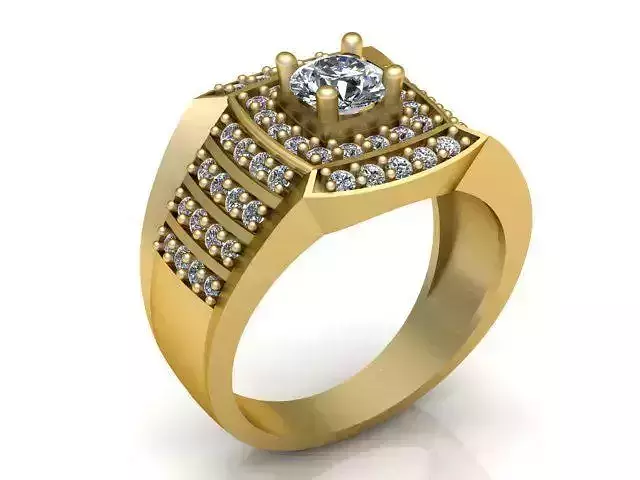 Signet Diamond Ring Jewellery for Women 3D print model