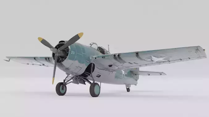 F4F Wildcat Fighter 1940-1945 3D model