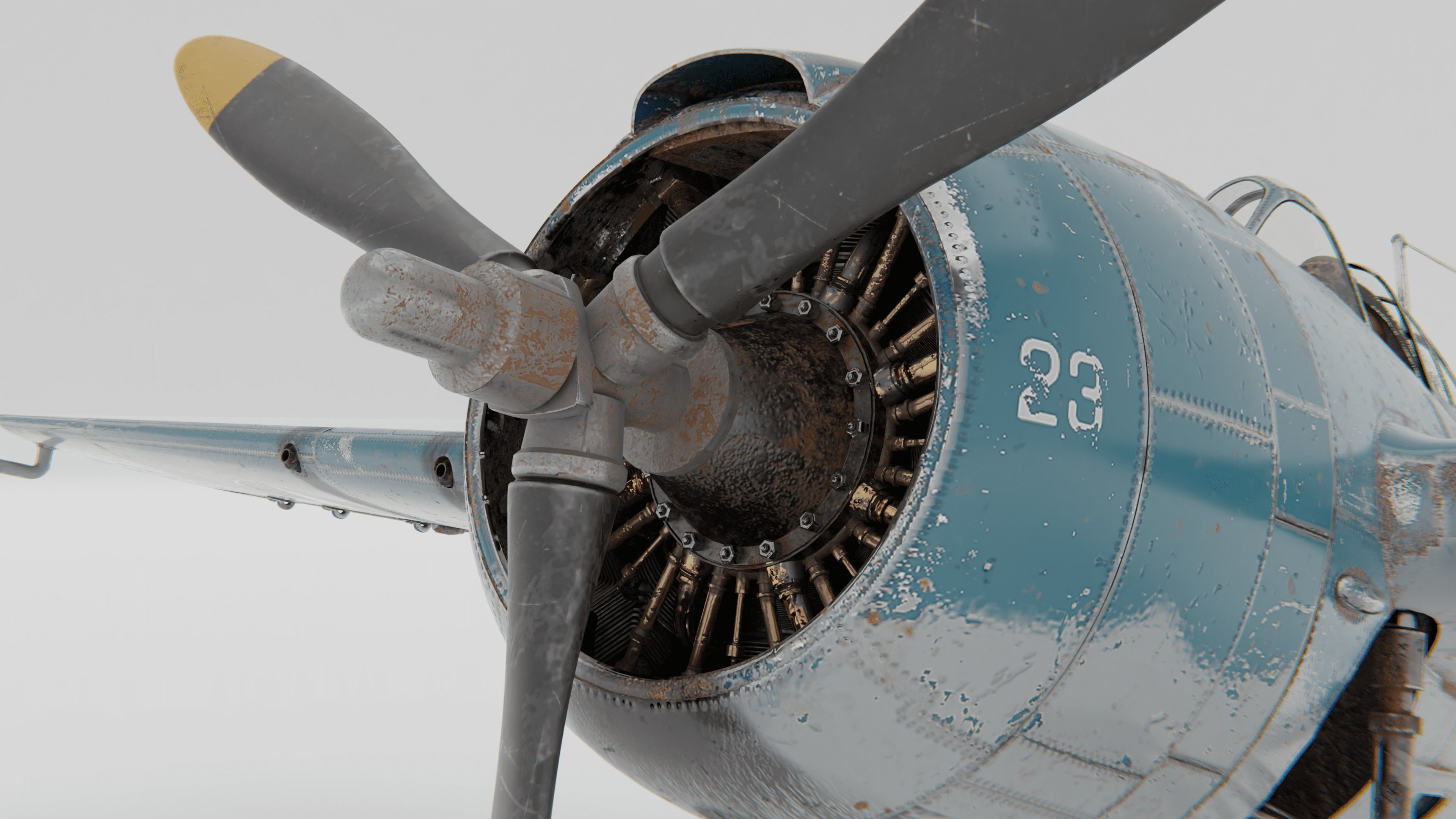 F4F Wildcat Fighter 1940-1945 3D model_7