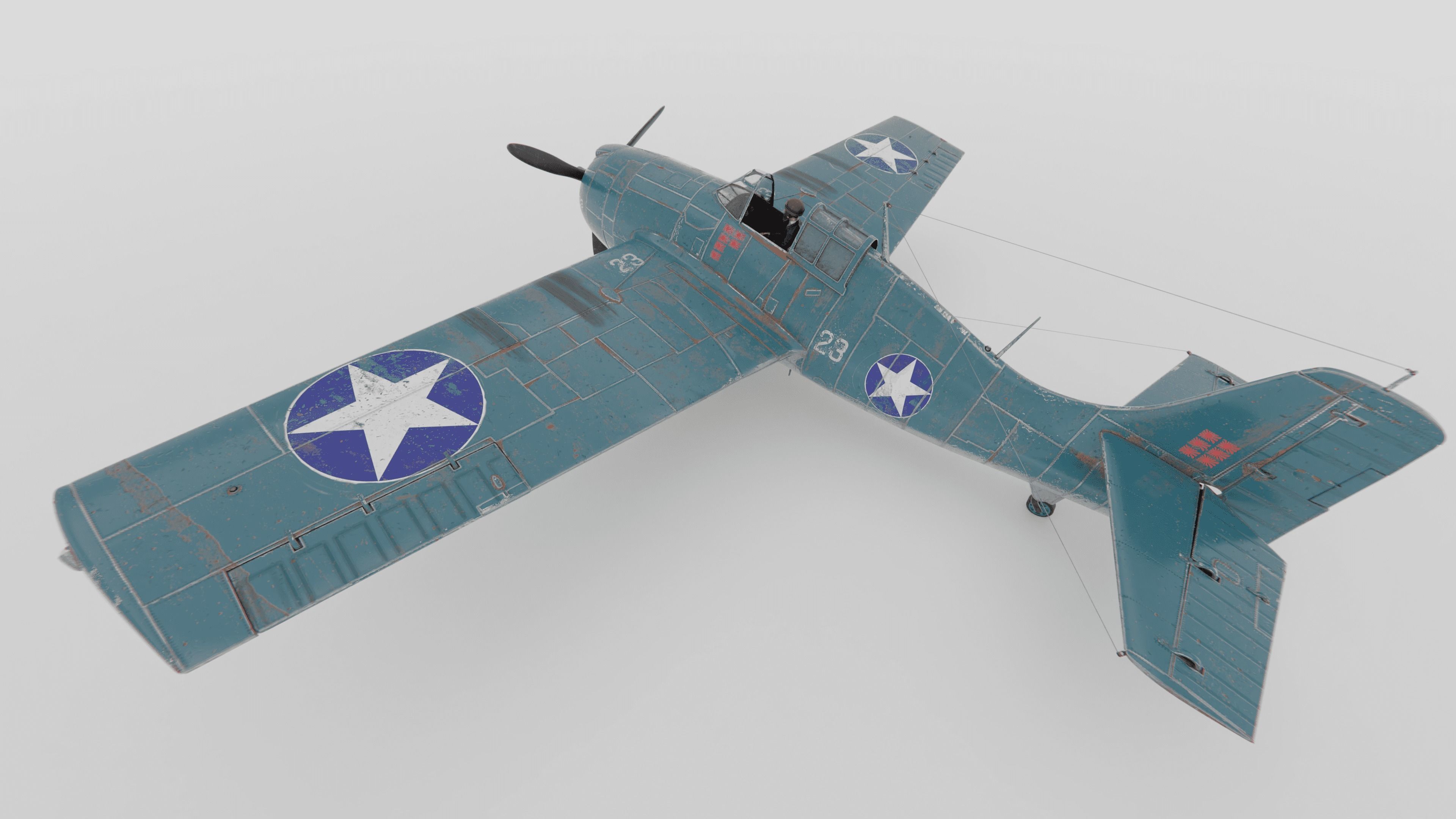 F4F Wildcat Fighter 1940-1945 3D model_4