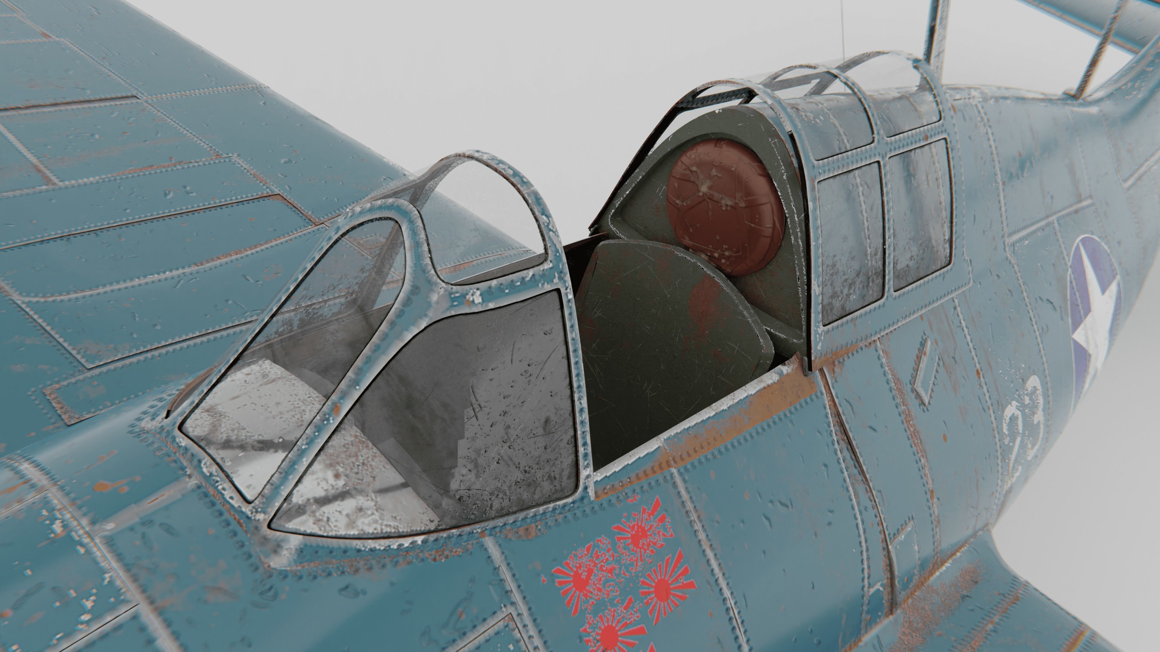 F4F Wildcat Fighter 1940-1945 3D model_9