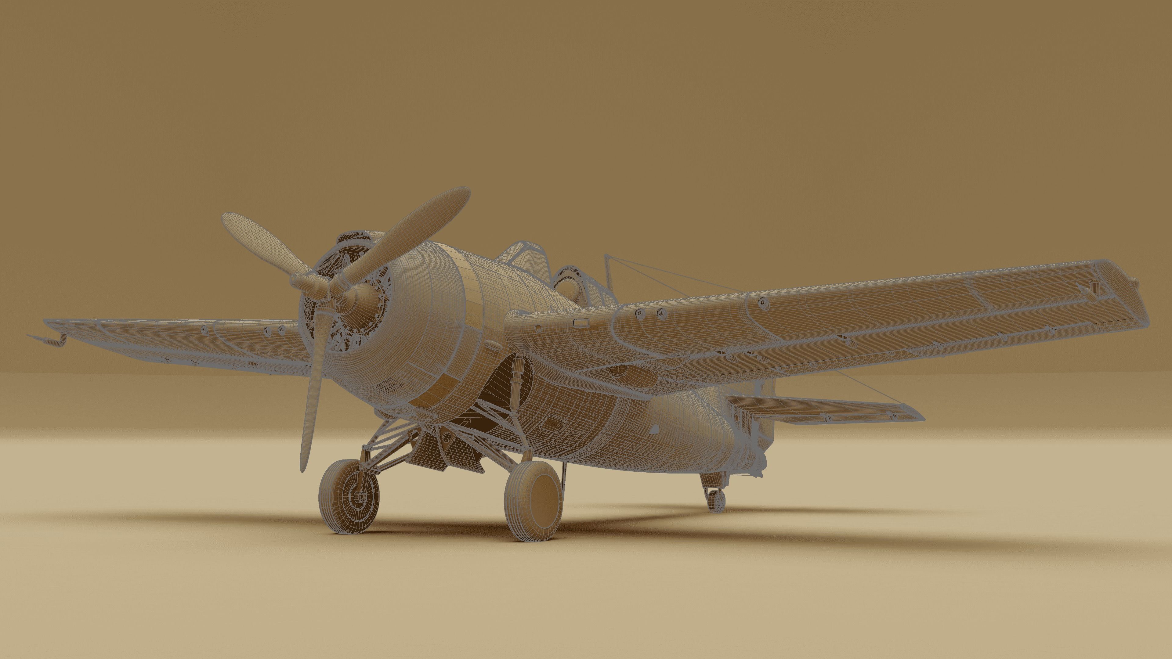 F4F Wildcat Fighter 1940-1945 3D model_11