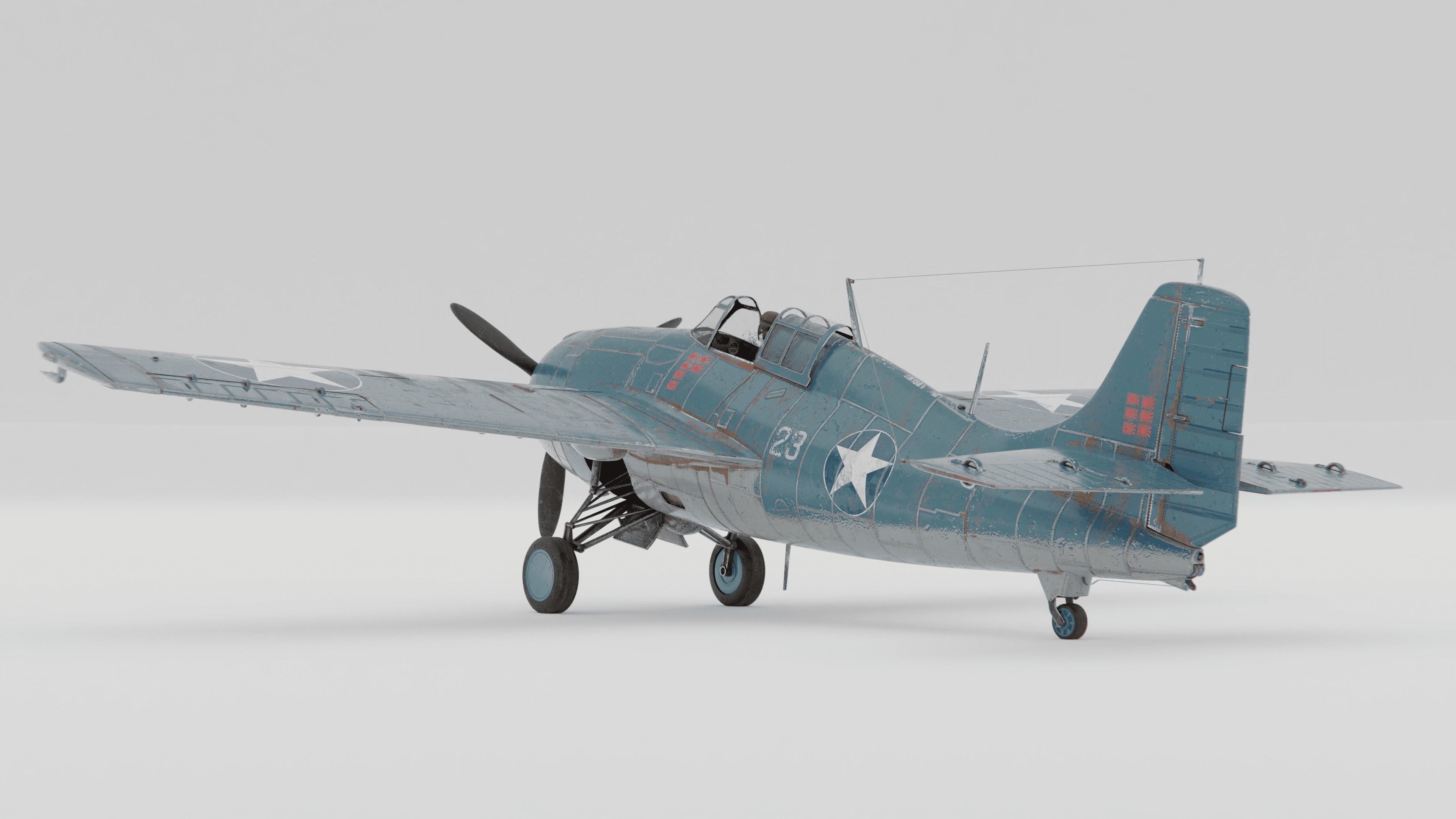 F4F Wildcat Fighter 1940-1945 3D model_2