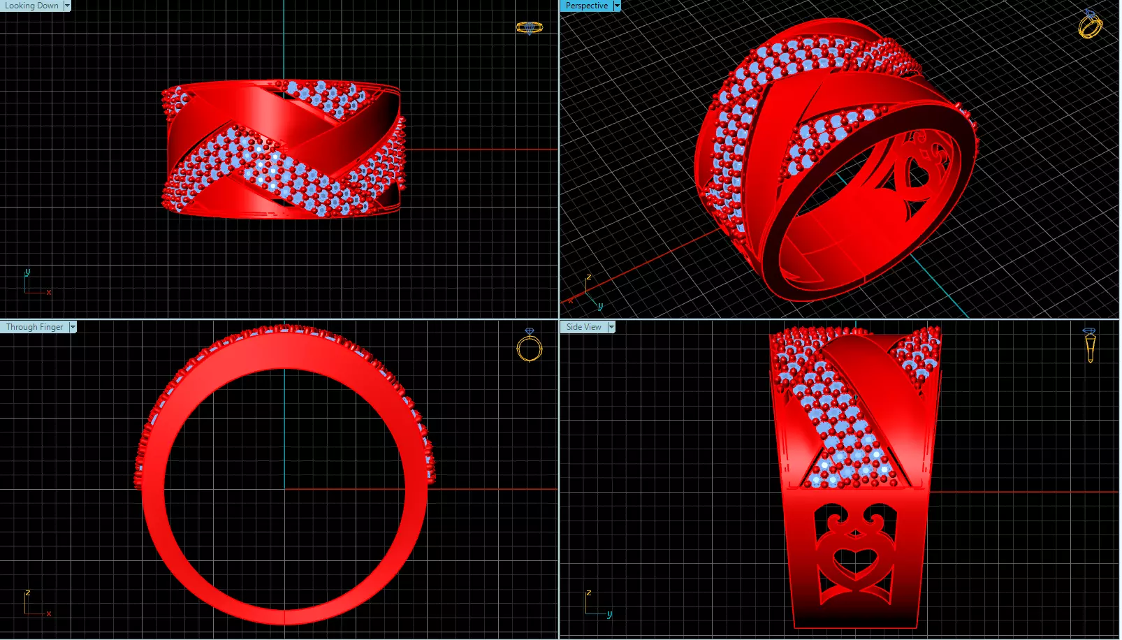 Diamond Ring Jewellery for Women 3D print model 3D print model_0