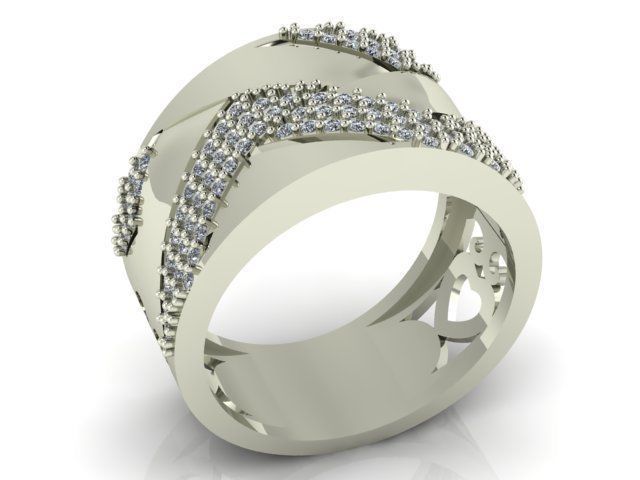 Diamond Ring Jewellery for Women 3D print model 3D print model_1