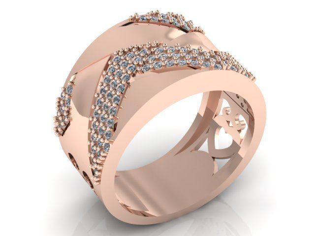 Diamond Ring Jewellery for Women 3D print model 3D print model_2