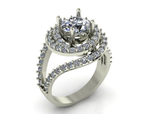 Diamond Ring Jewellery for Women 3D print model 3D print model_2