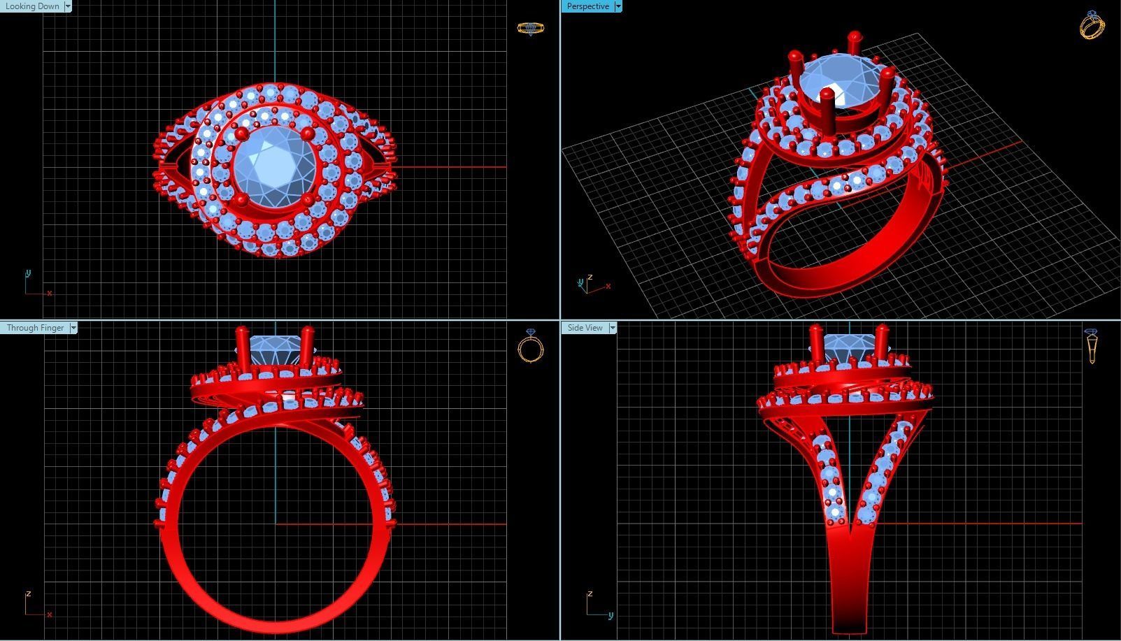 Diamond Ring Jewellery for Women 3D print model 3D print model_1