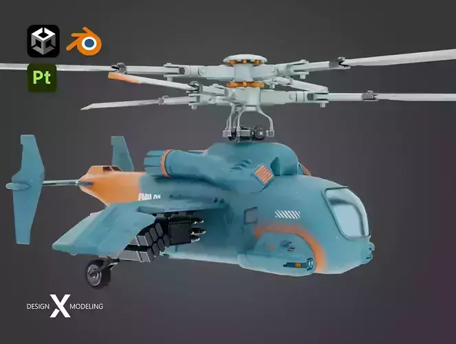 Futuristic Muscle Helicopter
