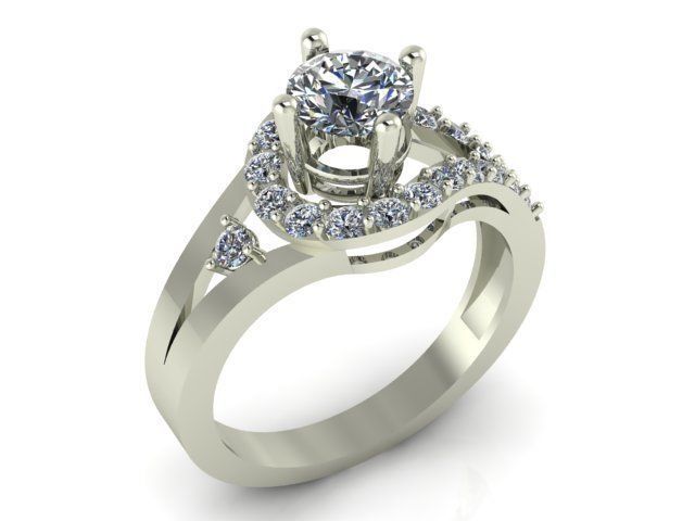 Diamond Ring Jewellery for Women 3D print model 3D print model_2