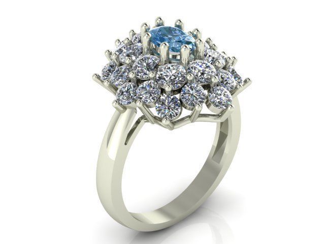 Diamond Ring Jewellery for Women 3D print model 3D print model_2