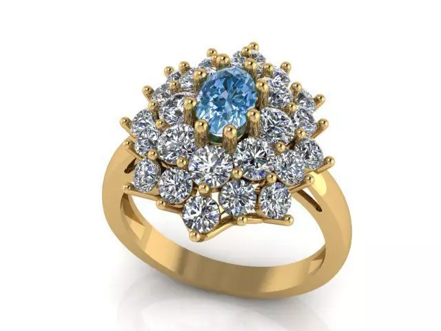 Diamond Ring Jewellery for Women 3D print model 3D print model_0