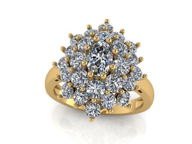 Diamond Ring Jewellery for Women 3D print model 3D print model_3