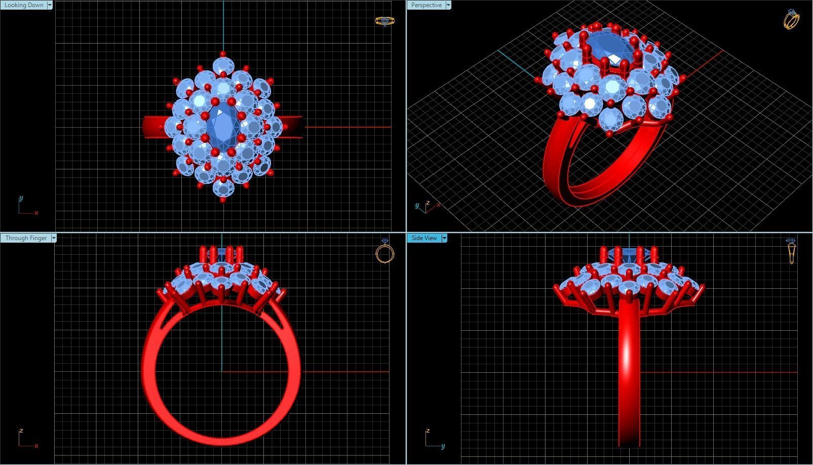Diamond Ring Jewellery for Women 3D print model 3D print model_1