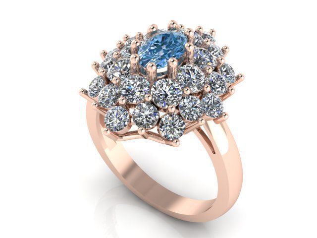 Diamond Ring Jewellery for Women 3D print model 3D print model_4