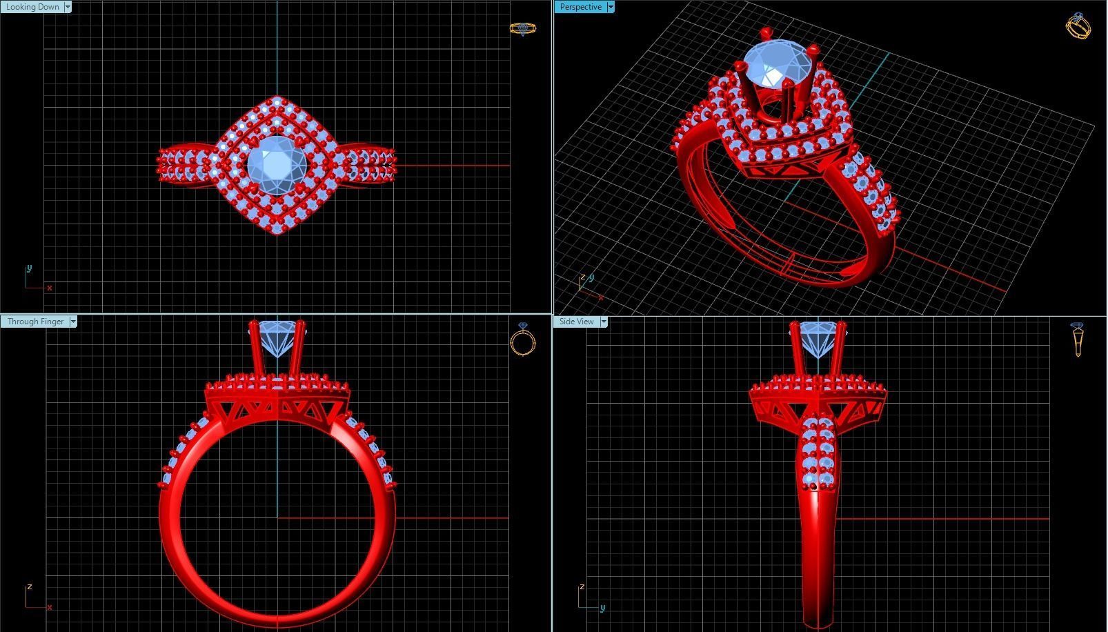 Diamond Ring Jewellery for Women 3D print model 3D print model_1