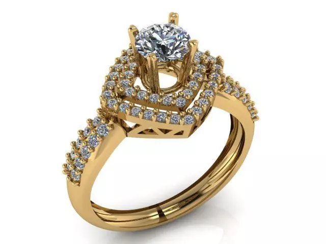 Diamond Ring Jewellery for Women 3D print model 3D print model_0
