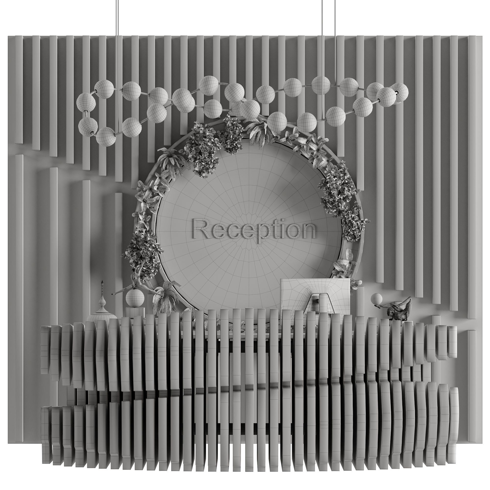 Reception 5 Parametric Desk 3D model_5