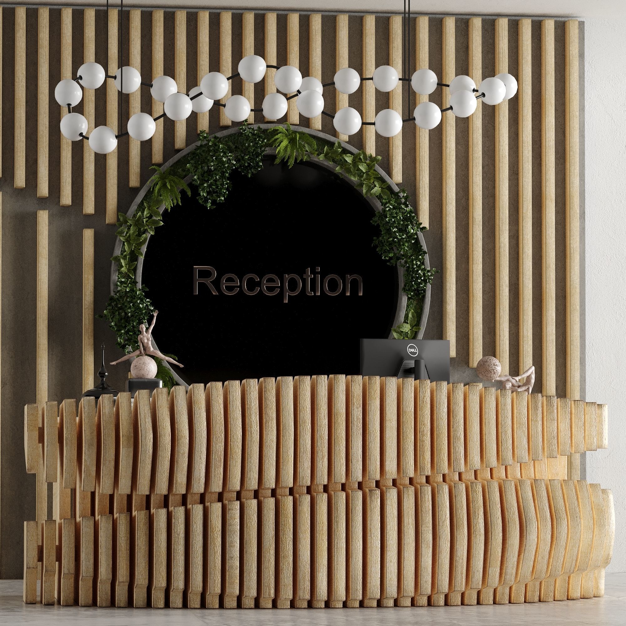 Reception 5 Parametric Desk 3D model_3