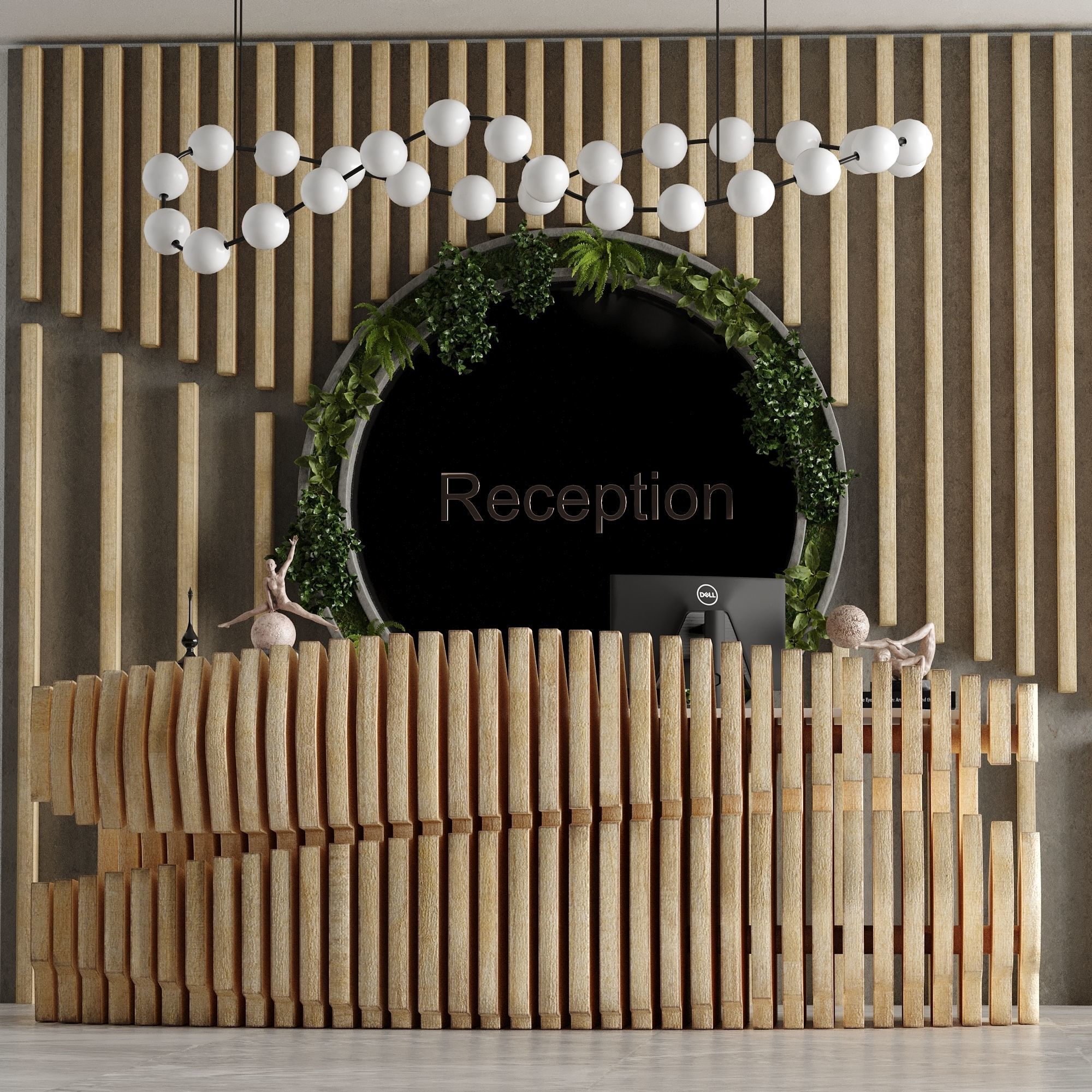 Reception 5 Parametric Desk 3D model_4