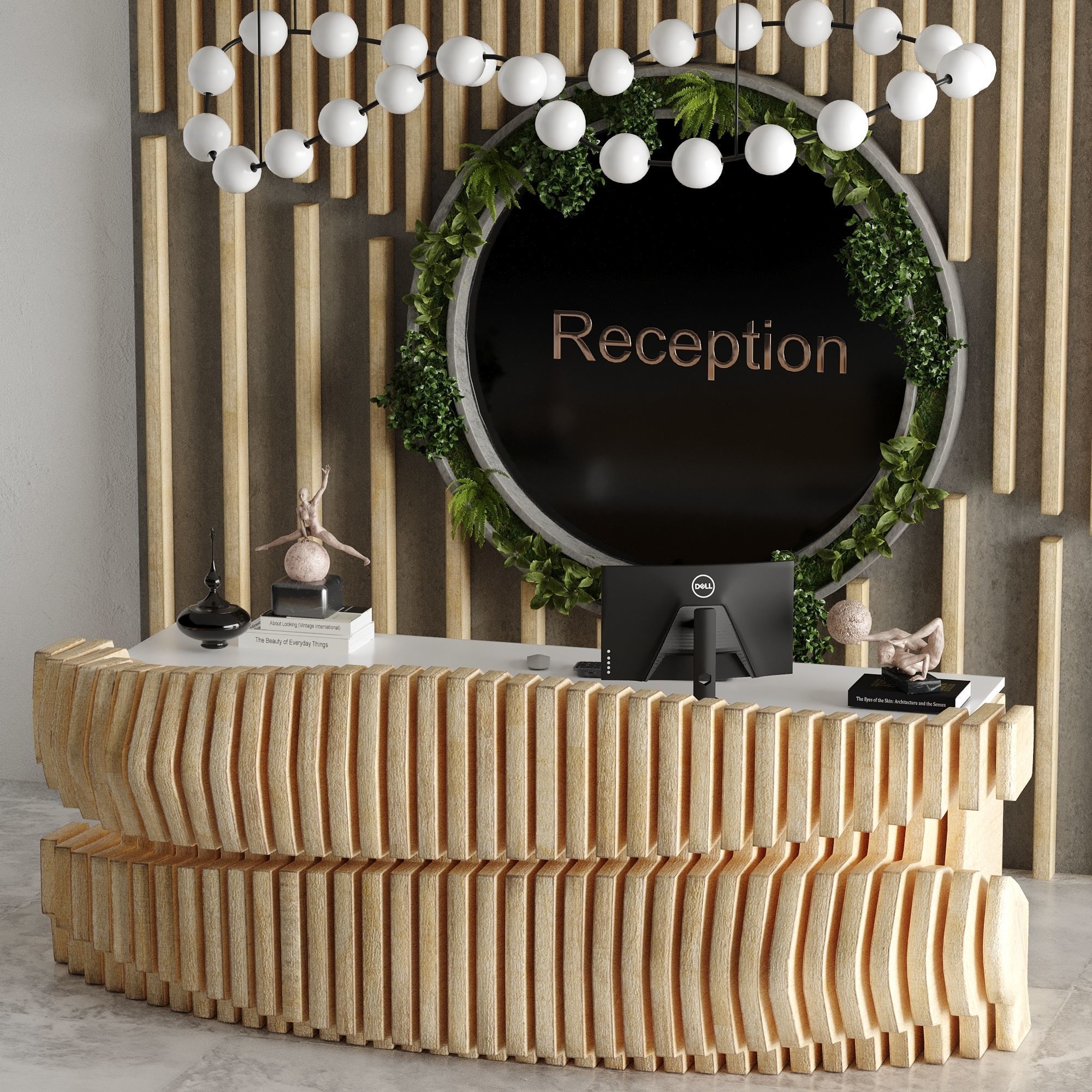 Reception 5 Parametric Desk 3D model_2