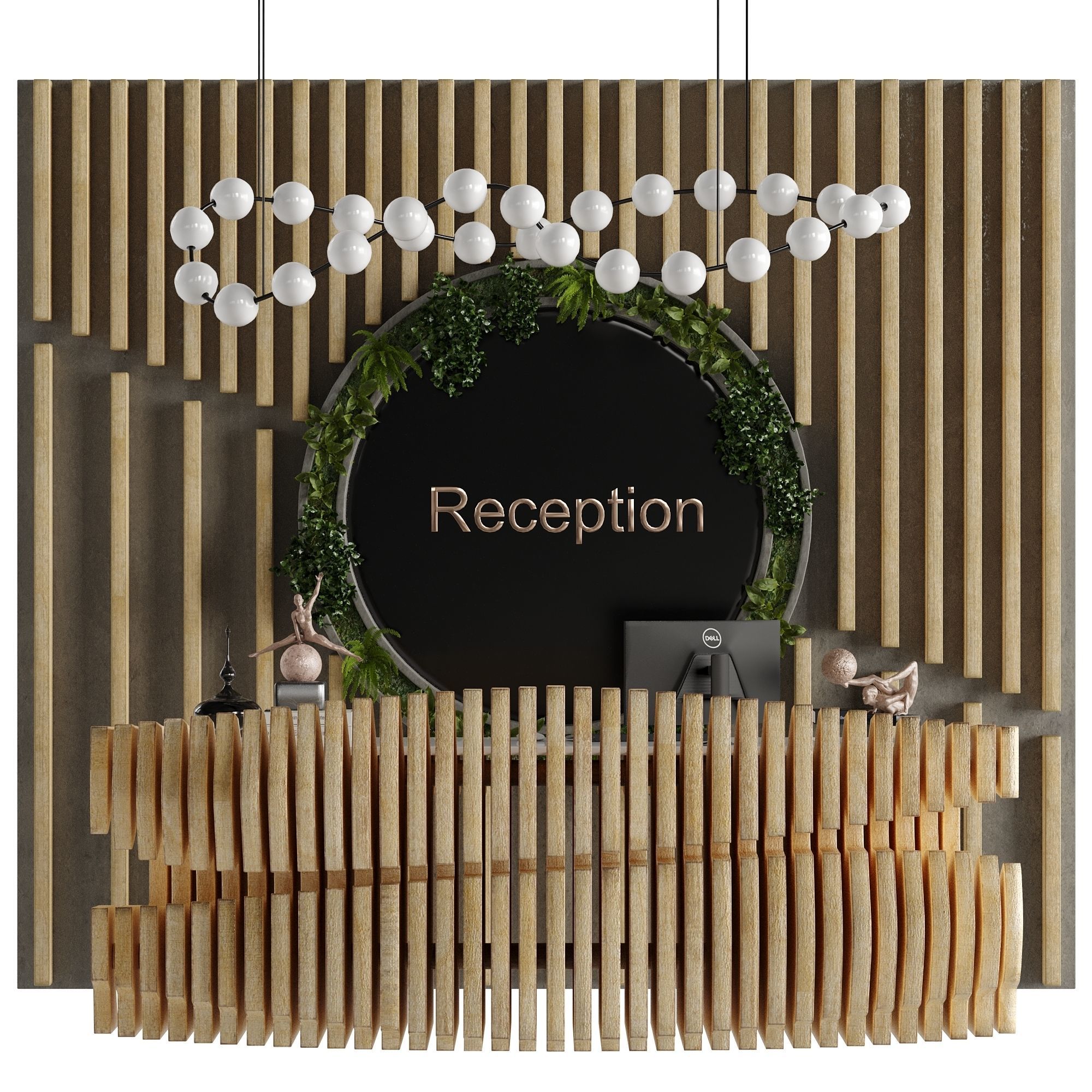 Reception 5 Parametric Desk 3D model_1