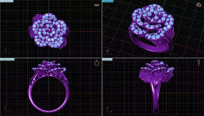 Diamond Ring Jewellery for Women 3D print model