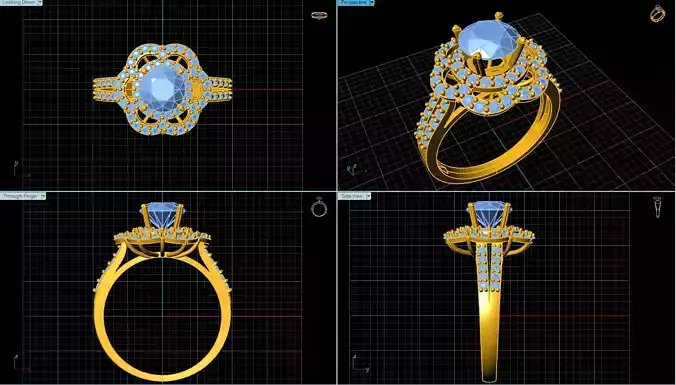 Diamond Ring Jewellery for Women 3D print model