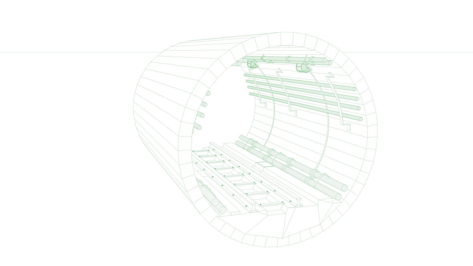 Subway car and Tunnel  3D model_23