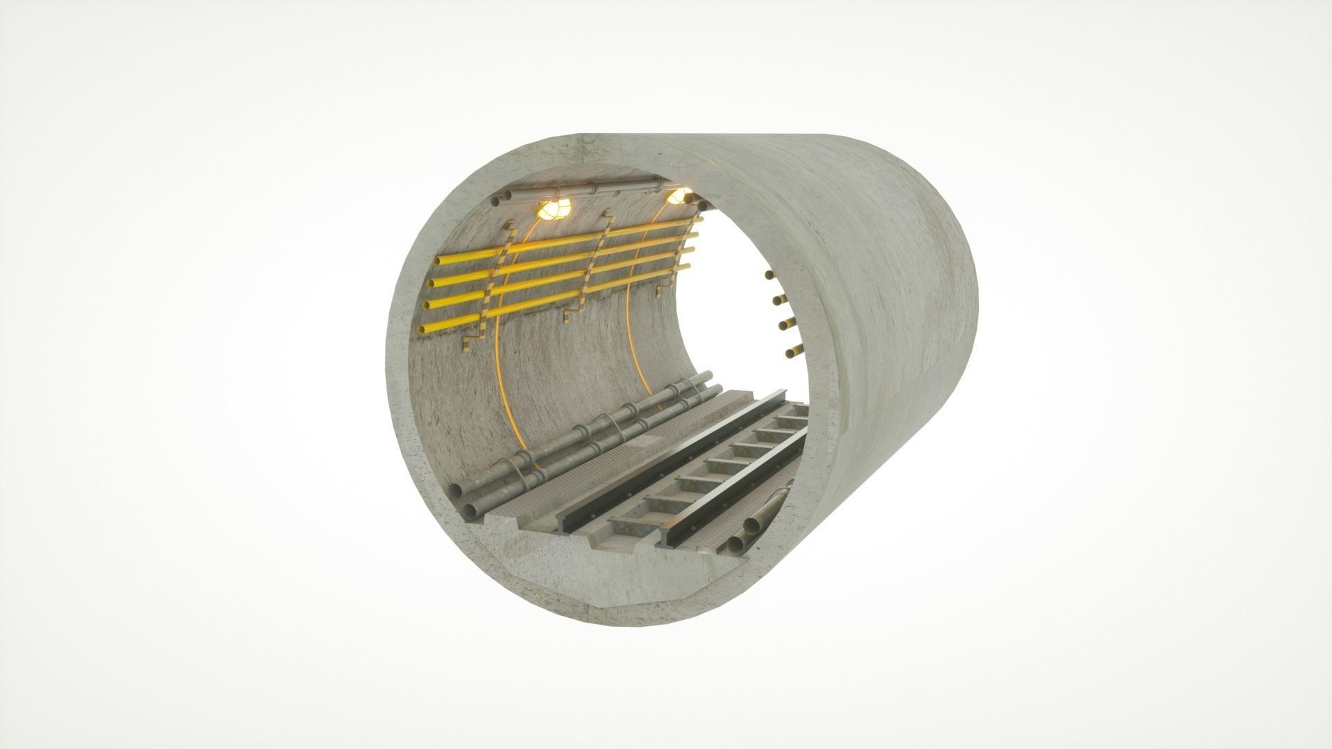 Subway car and Tunnel  3D model_12