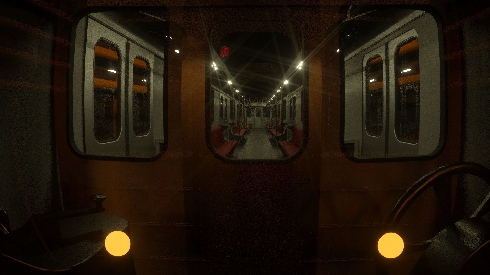 Subway car and Tunnel  3D model_5