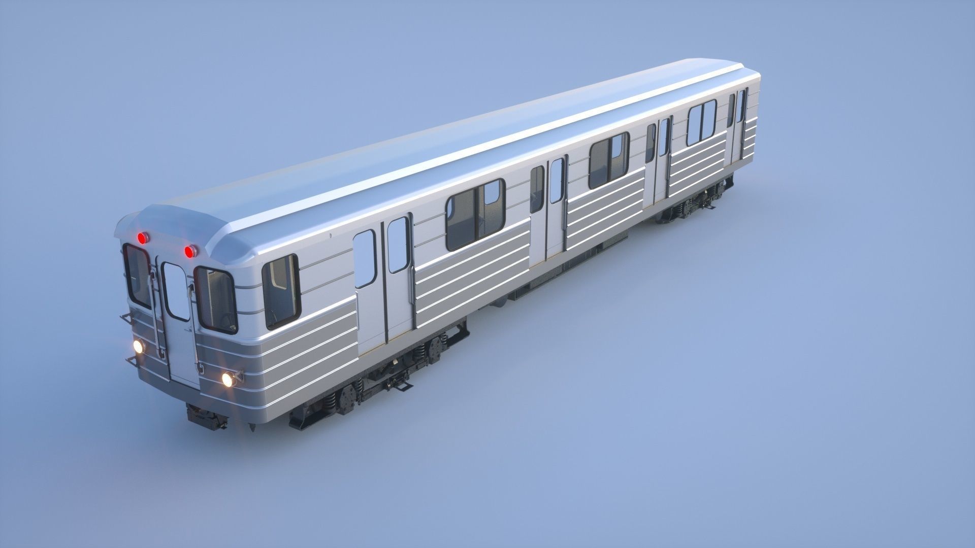 Subway car and Tunnel  3D model_14