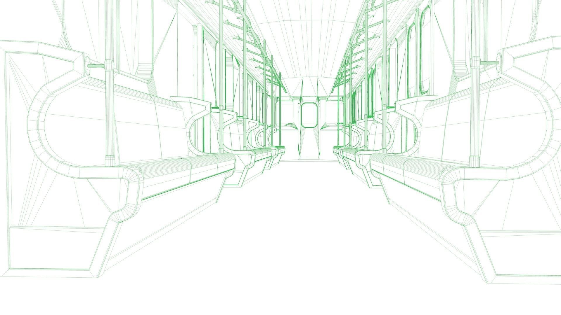 Subway car and Tunnel  3D model_18