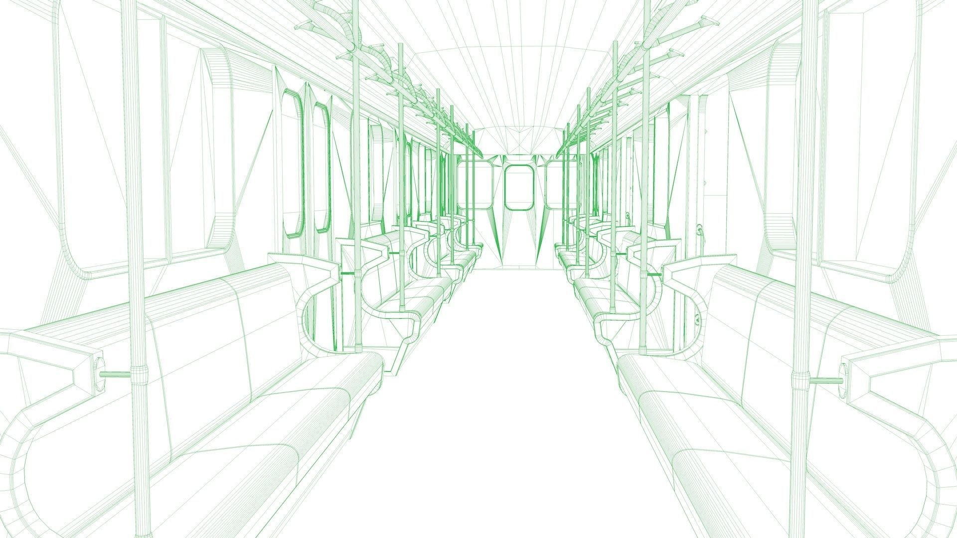 Subway car and Tunnel  3D model_22