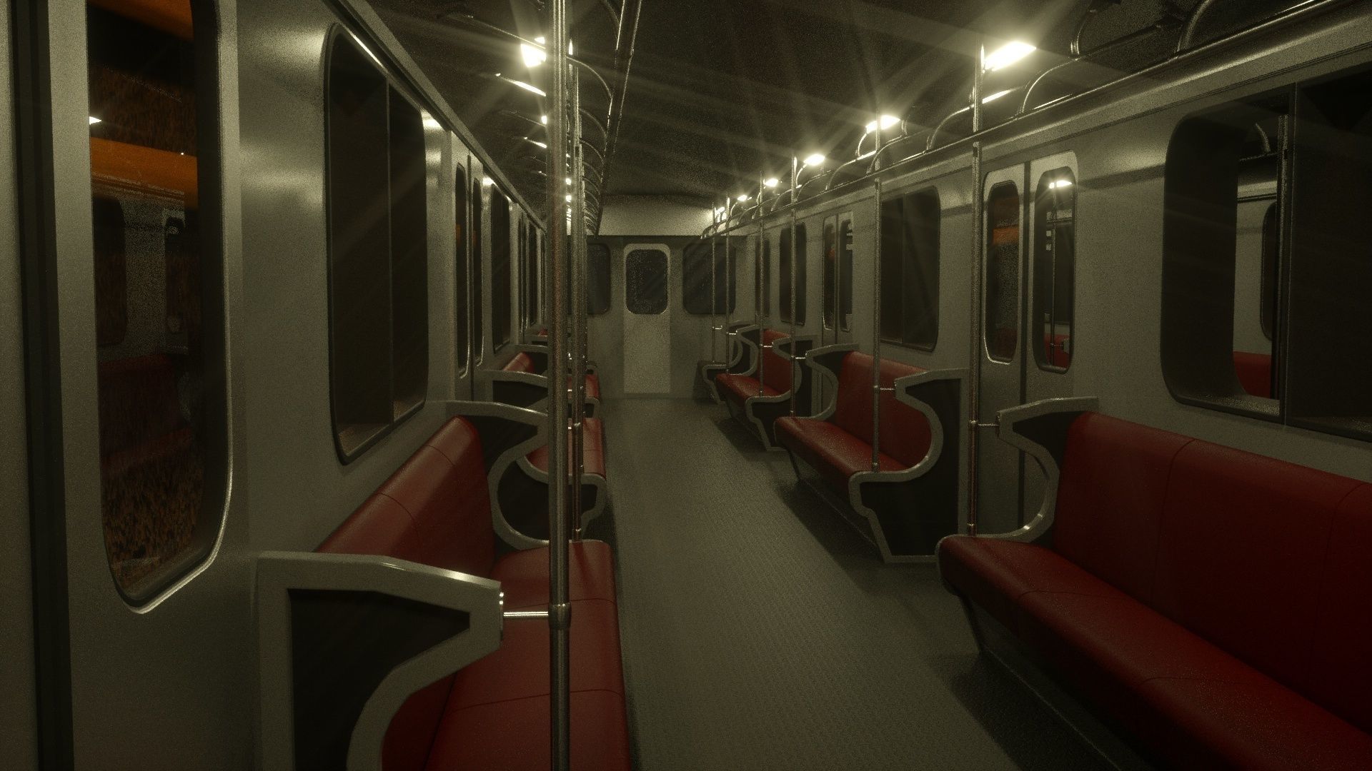 Subway car and Tunnel  3D model_6