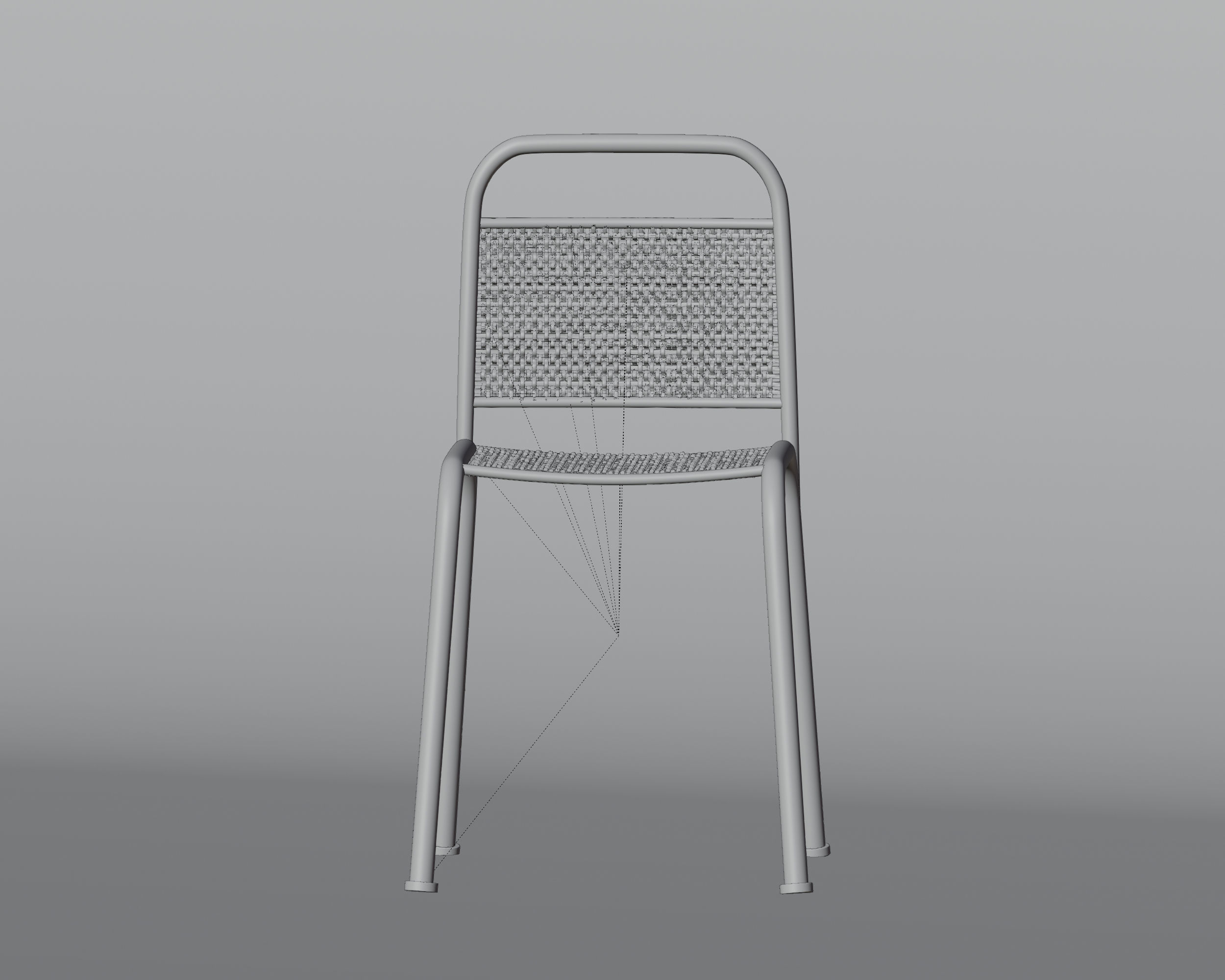 rawhide seating gold chair 3D model Low-poly 3D model_4