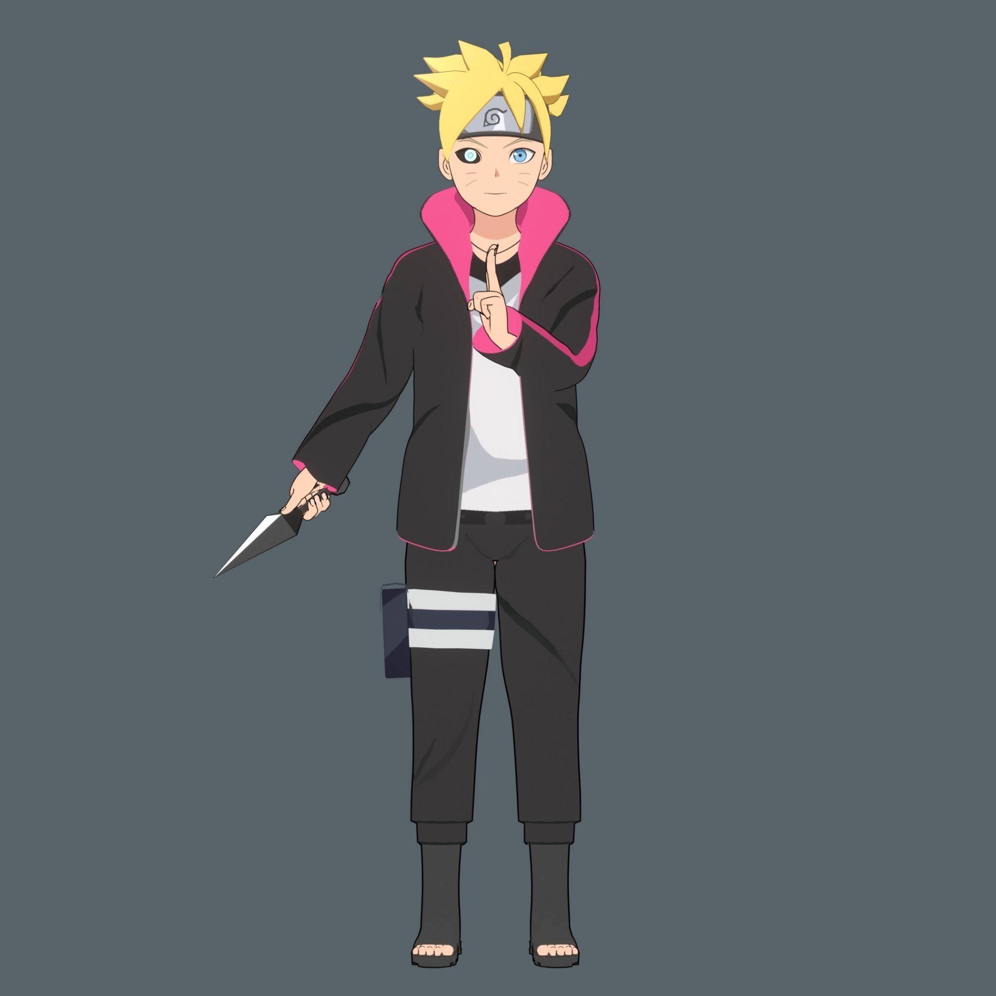 Uzumaki Boruto 3d model Low-poly 3D model_4