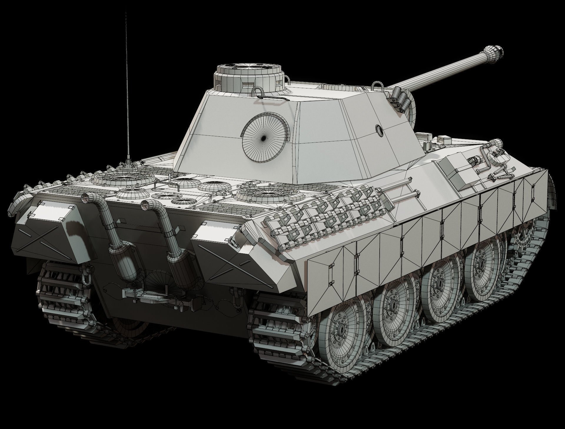 Panther Ausf D - Base Mesh 3D model_1