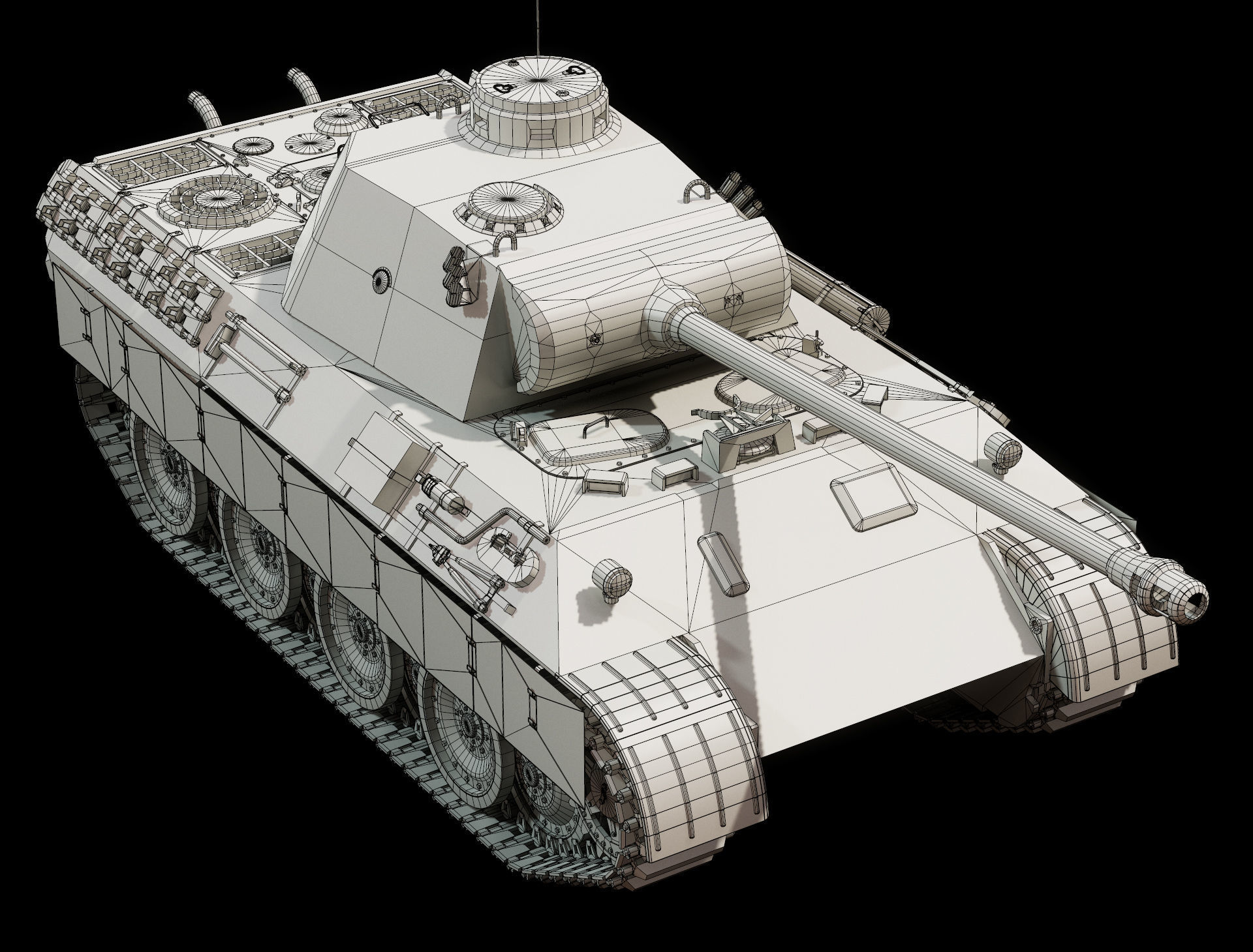 Panther Ausf D - Base Mesh 3D model_3